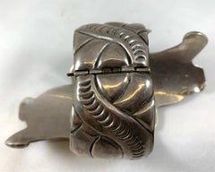 Taxco Mexico Mayan Maize God Yumil Kaxob 925 Silver Clamper Bracelet