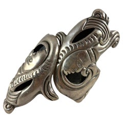 Taxco Mexico Mayan Maize God Yumil Kaxob 925 Silver Clamper Bracelet