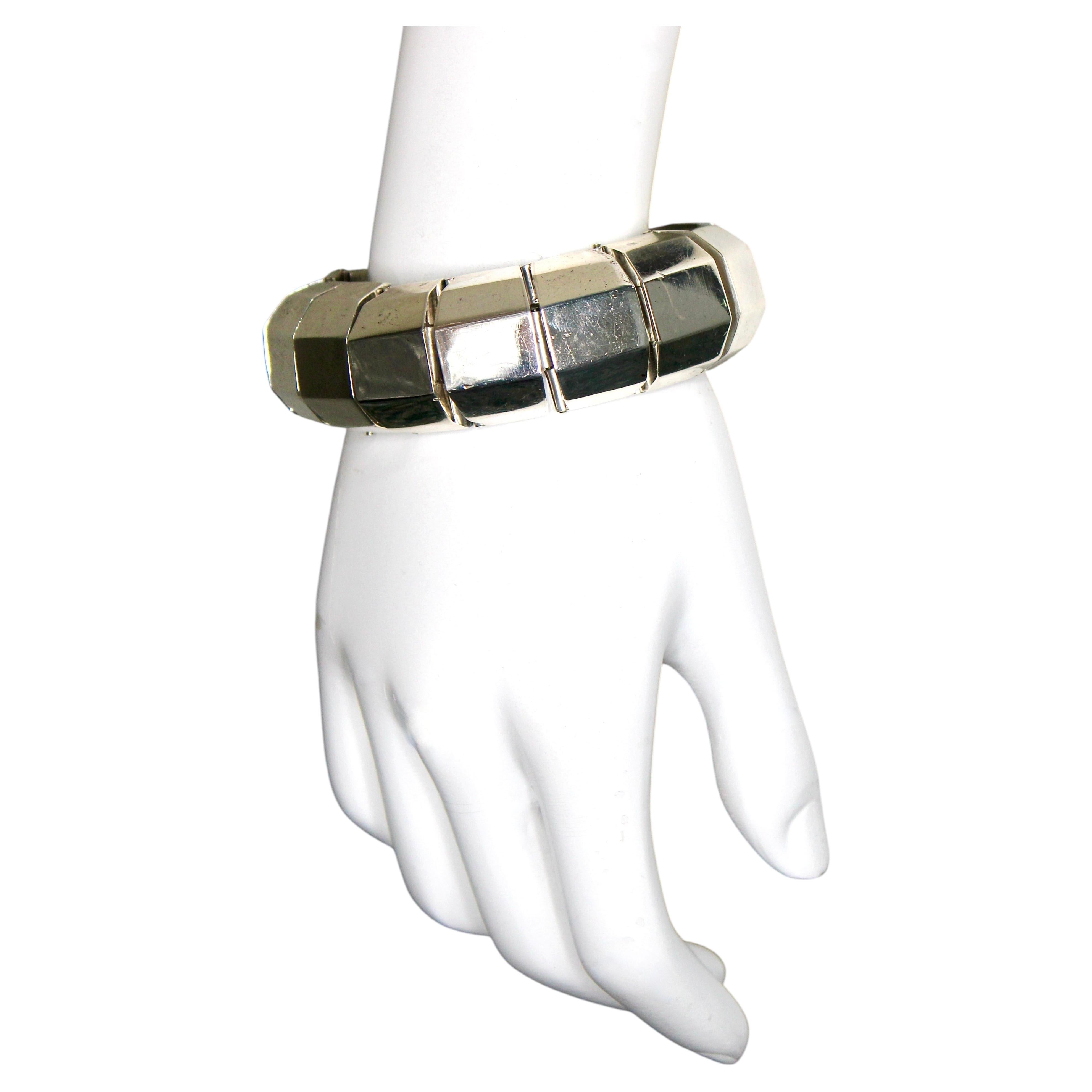 Taxco Mexico Silver 925 Vintage Chunky Link Bracelet For Sale