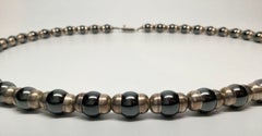 Taxco Mexiko Sterlingsilber und Hämatit-Perlenkette TH-64