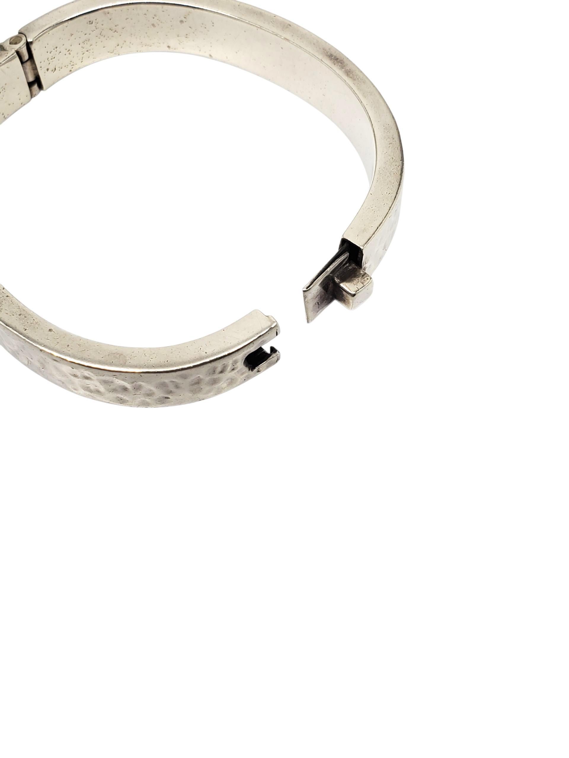 Donna Taxco Mexico - Bracciale ovale con cerniera in argento sterling martellato #22438 in vendita