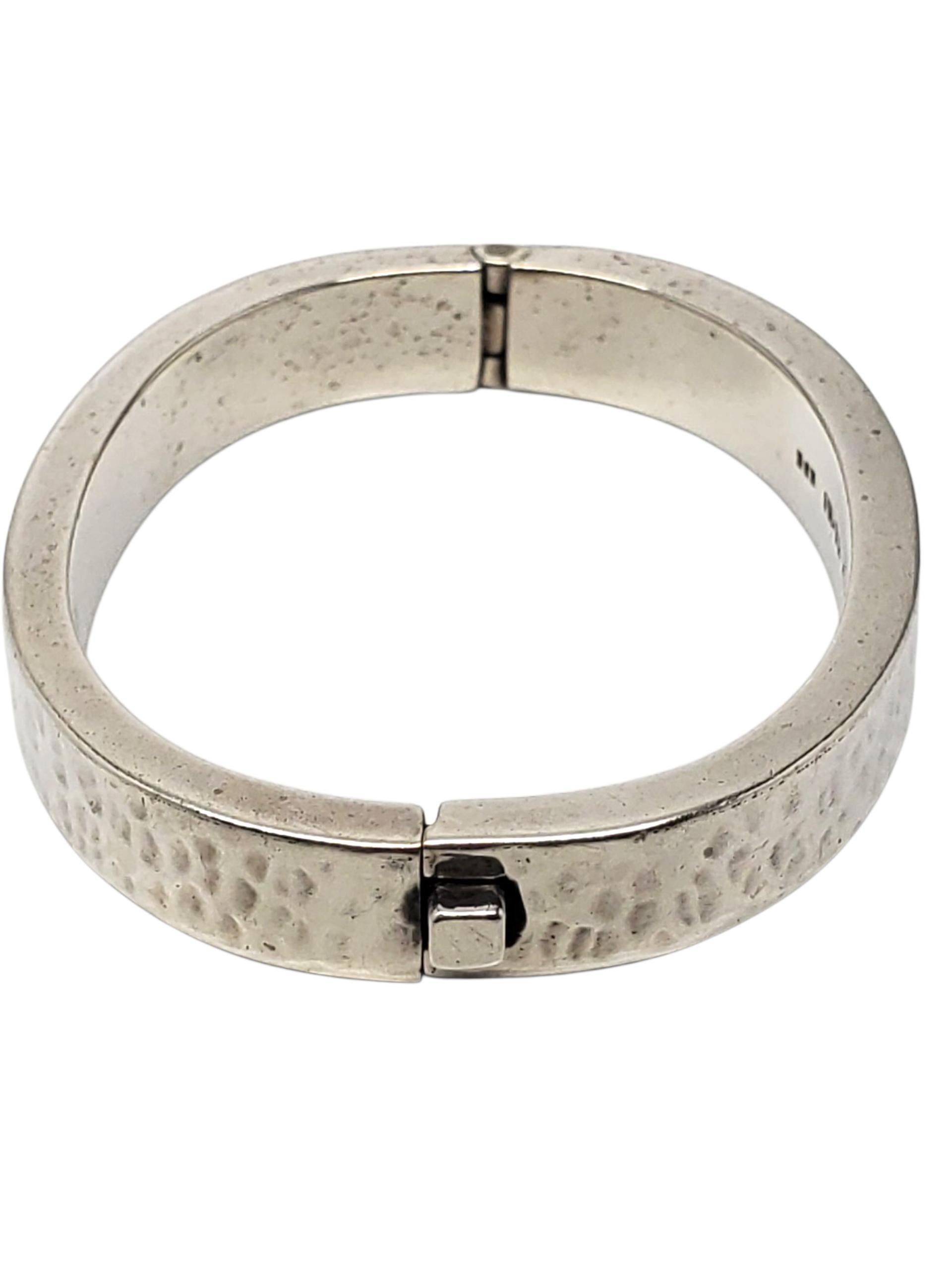 Taxco Mexico - Bracciale ovale con cerniera in argento sterling martellato #22438 in vendita 1