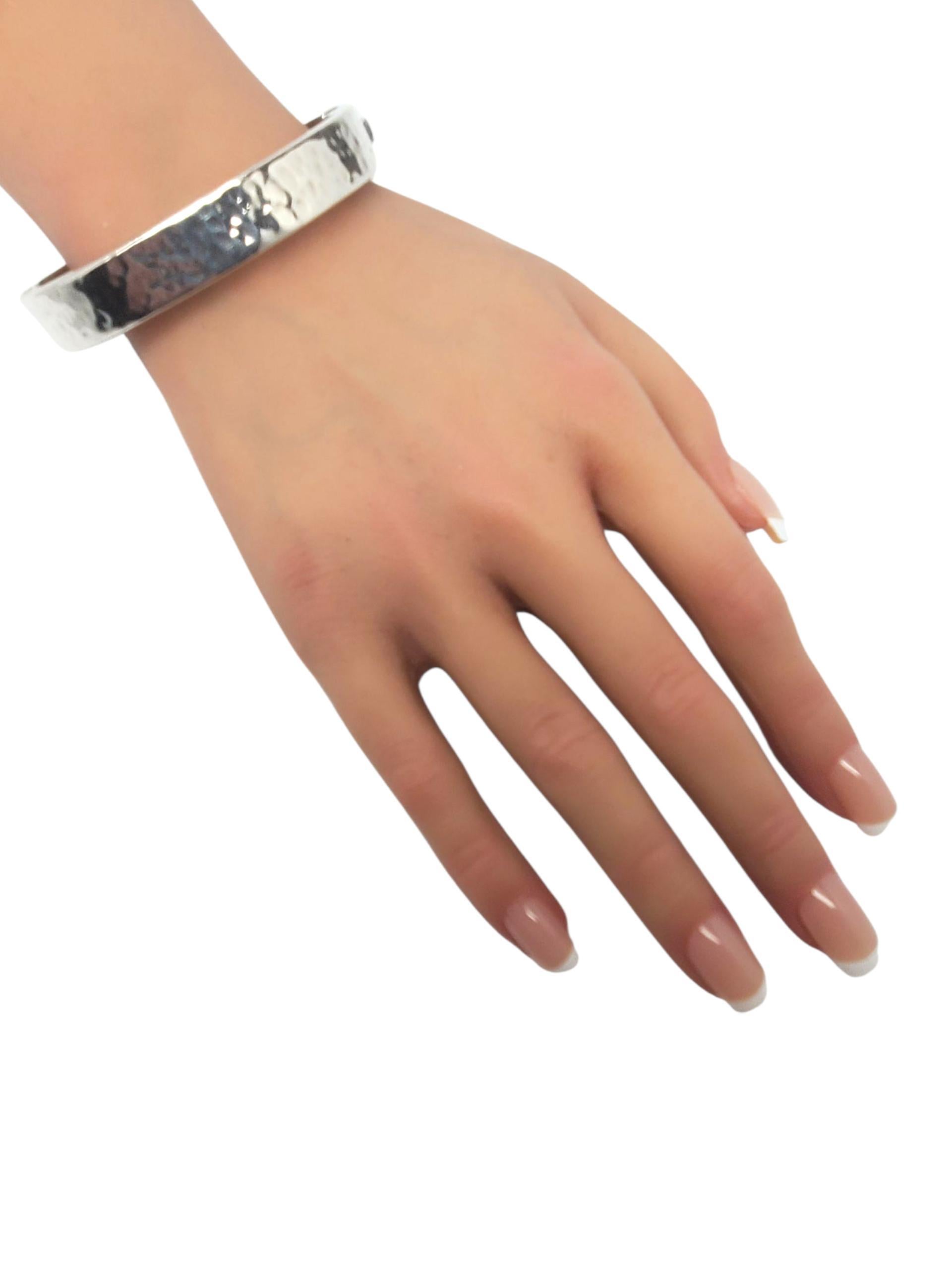 Taxco Mexico - Bracciale ovale con cerniera in argento sterling martellato #22438 in vendita 4