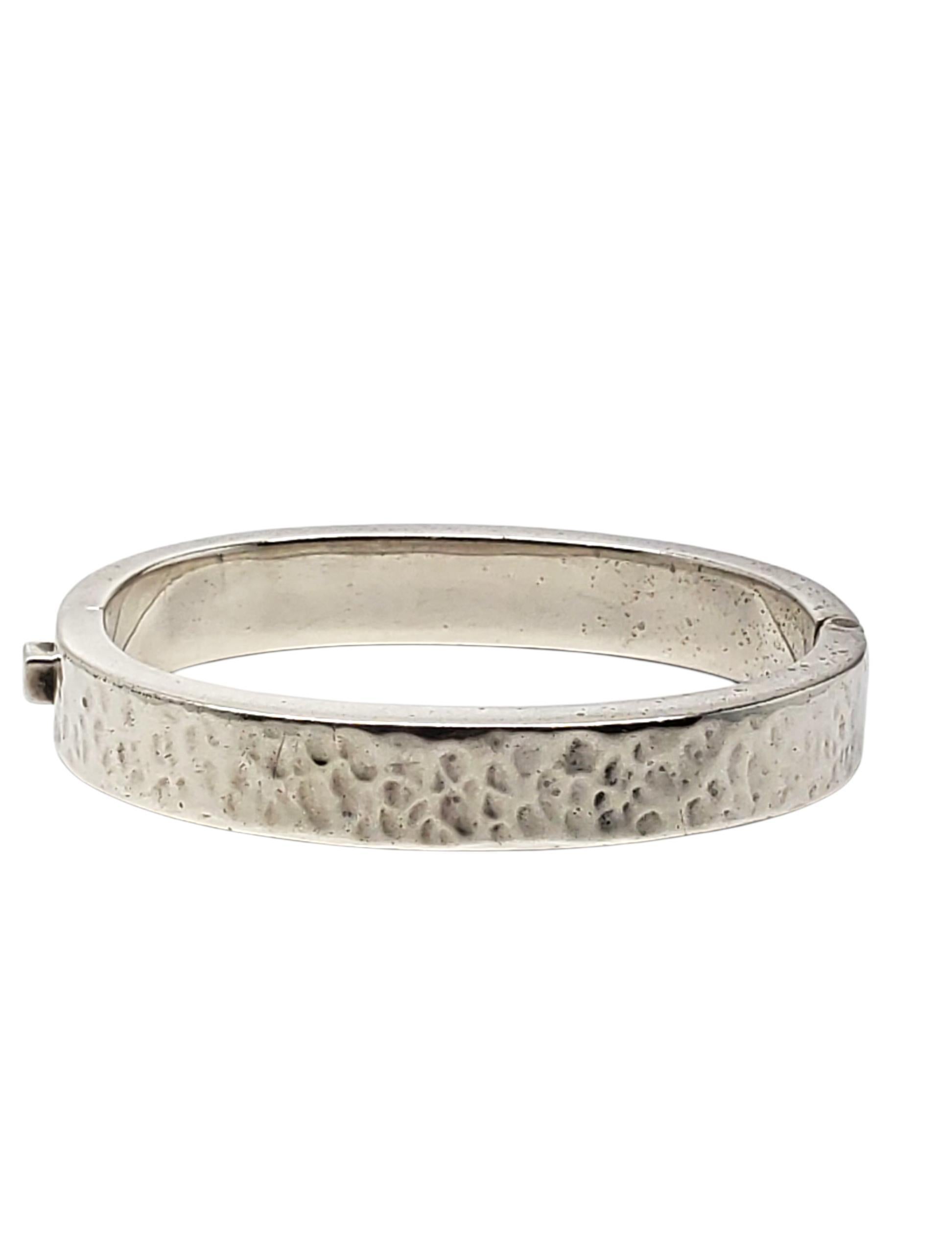 Taxco Mexico - Bracciale ovale con cerniera in argento sterling martellato #22438