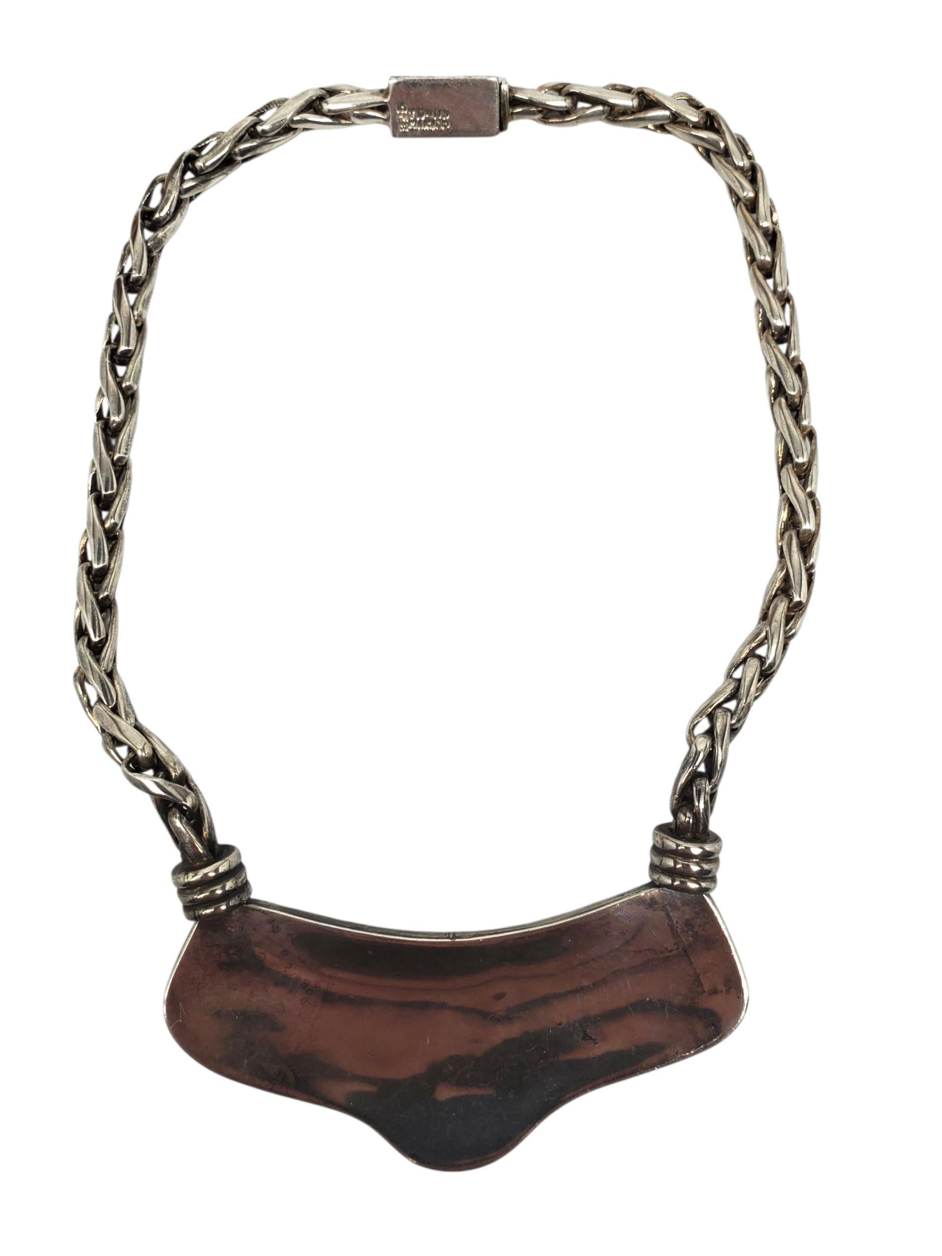 Donna Taxco Mexico - Collana con intarsi multicolore in argento sterling #22585 in vendita