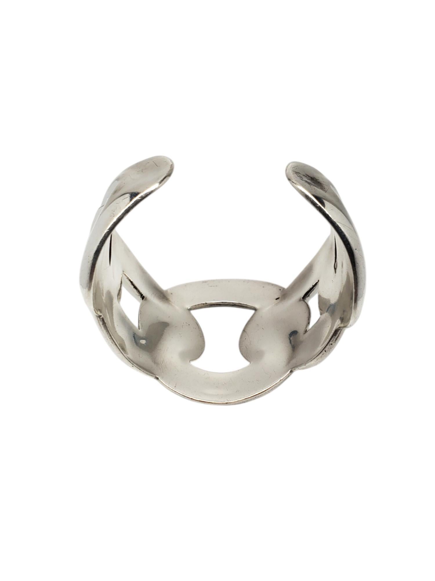 Taxco Mexico Sterling Silver Oversized Interlocking Cuff Bracelet #20572 For Sale 1