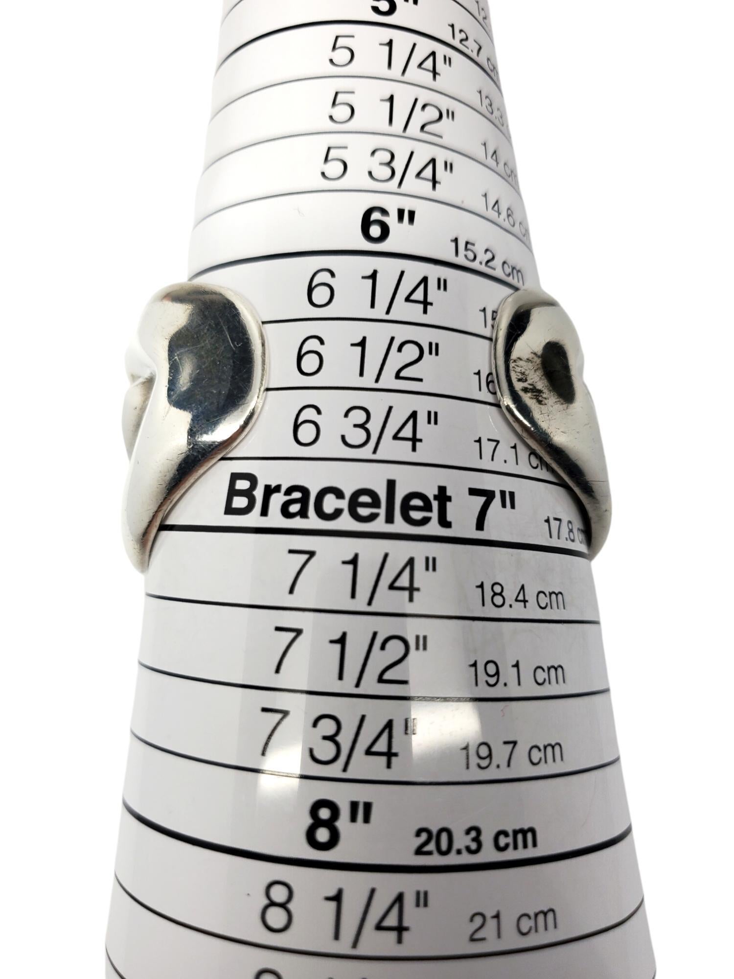 Taxco Mexico Sterling Silver Oversized Interlocking Cuff Bracelet #20572 For Sale 4
