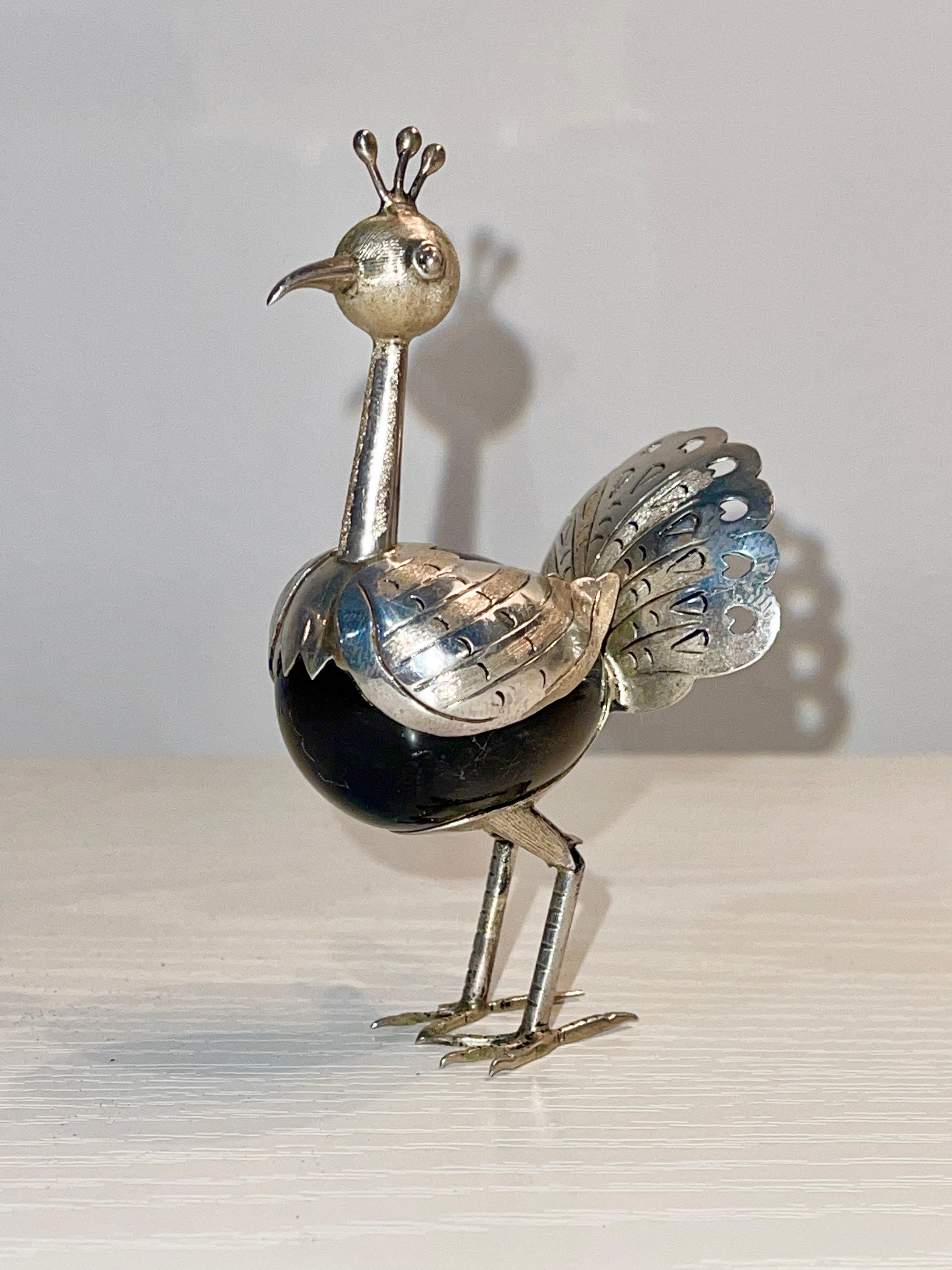 Mid-Century Modern Taxco Mexico Sterling Silver Quail