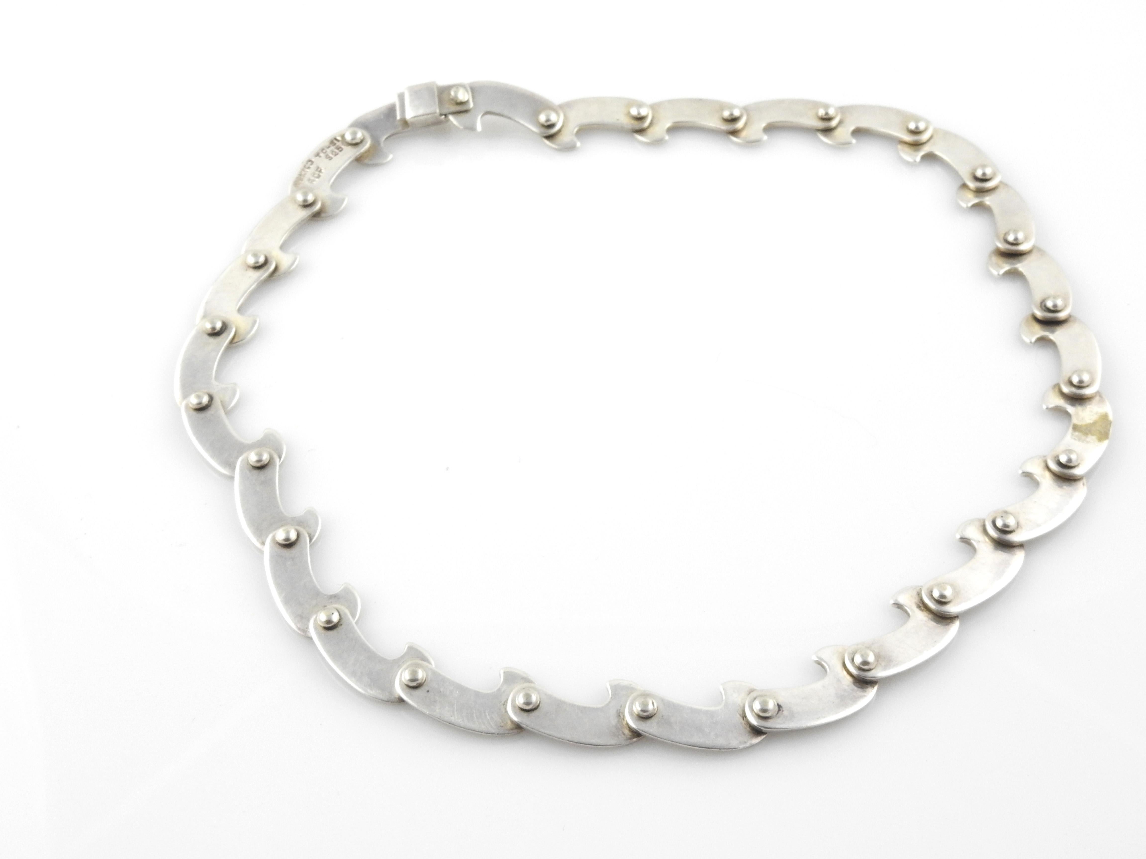 Taxco Mexico Sterling Silber vernietet Welle moderne Halskette:: TC-51 ACF 1