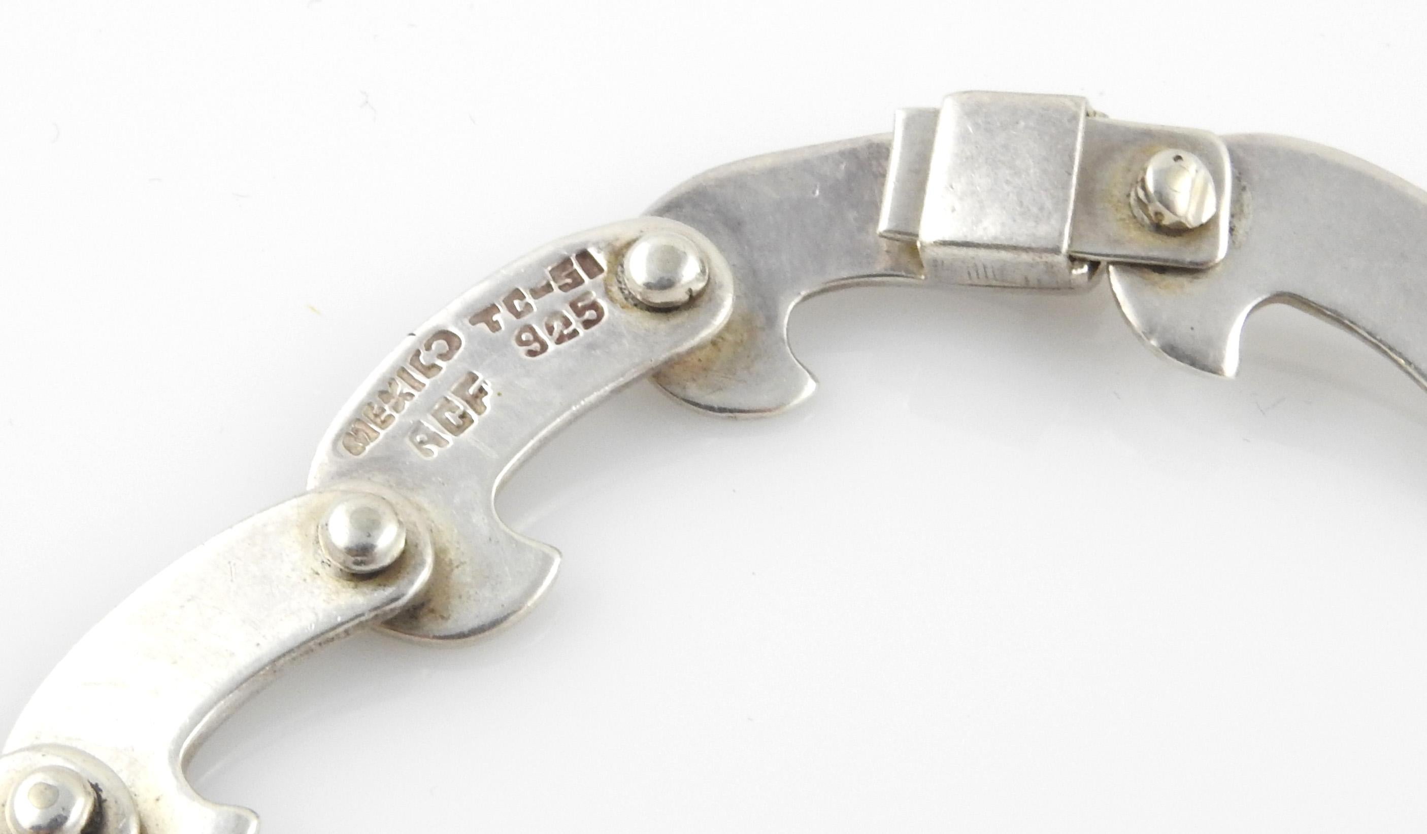 Taxco Mexico Sterling Silber vernietet Welle moderne Halskette:: TC-51 ACF 2