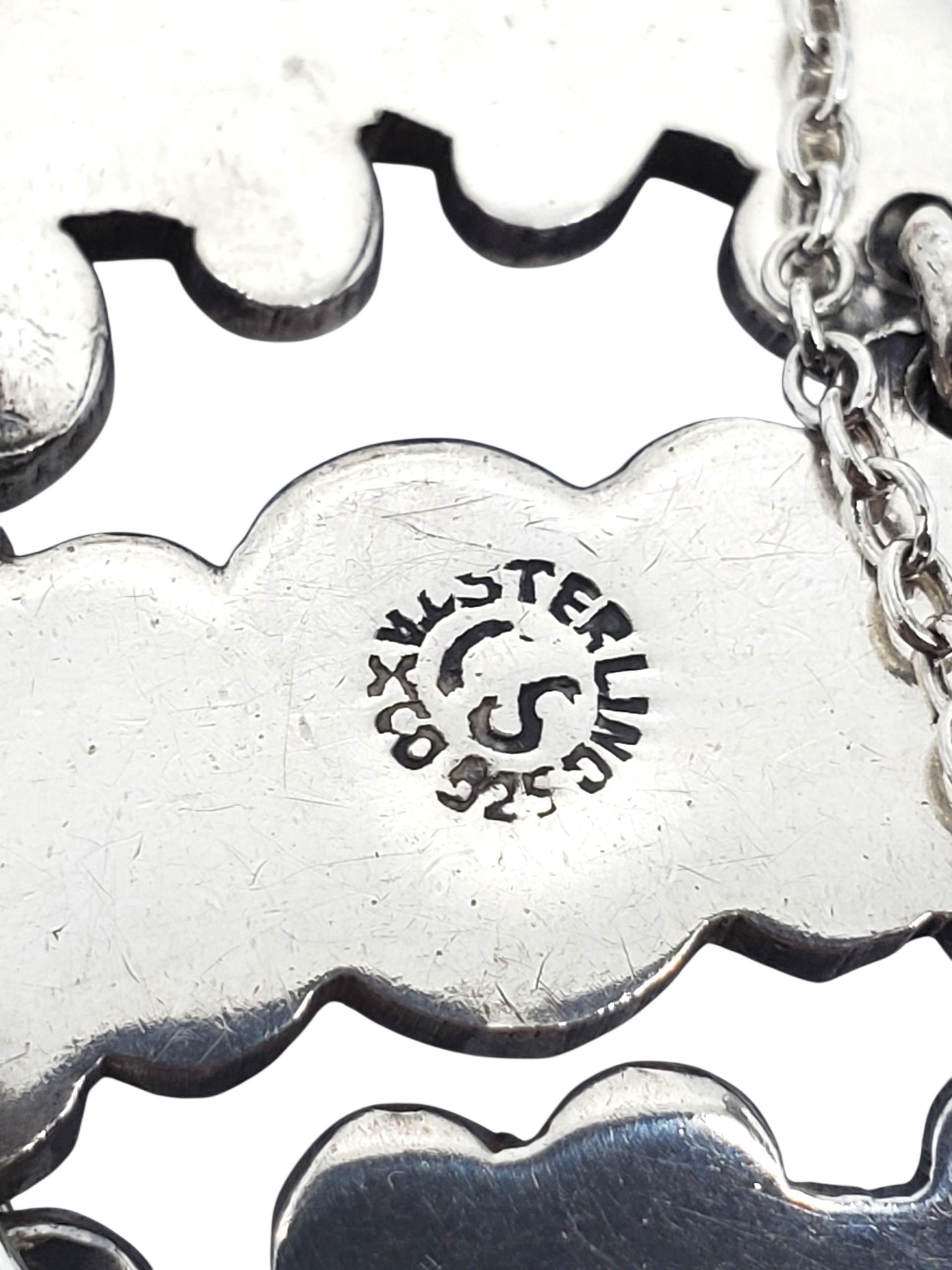Taxco Mexico Sterling Silver Scroll Link Bracelet #22527 en venta 3