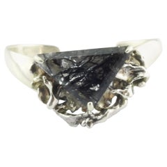 Taxco Mexique - Bracelet manchette en argent sterling et quartz tourmalin:: TC-10 Cisneros
