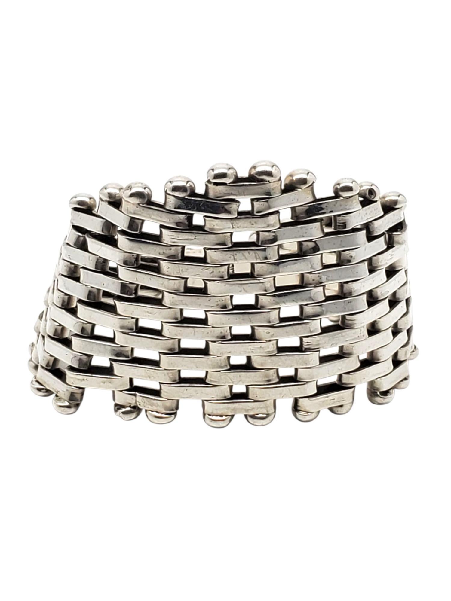 Donna Taxco Mexico Bracciale d'argento intrecciato a reticolo #22590 in vendita