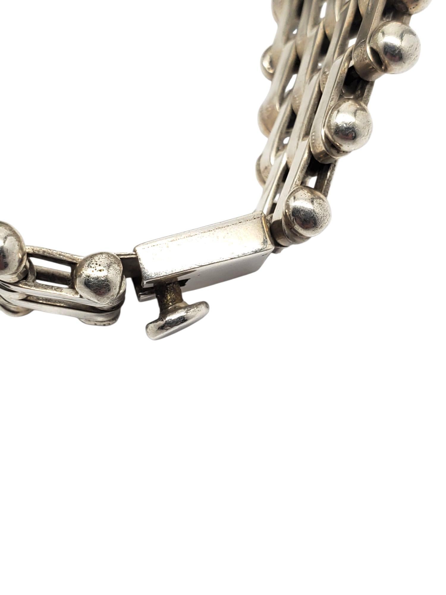 Taxco Mexico Bracciale d'argento intrecciato a reticolo #22590 in vendita 1