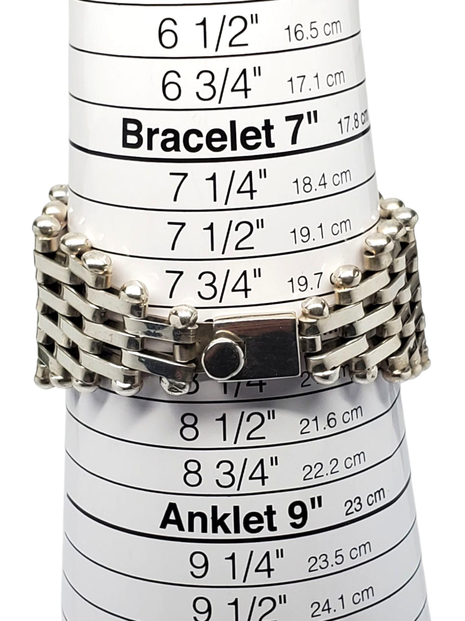 Taxco Mexico Bracciale d'argento intrecciato a reticolo #22590 in vendita 2