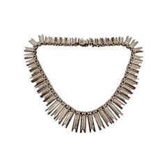Taxco Mexico TB-84 Sterling Silver Graduated Concave Link Necklace