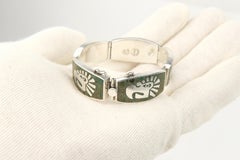 Taxco Miguél Meléndez Sterling Inlay Eagle Panel Bracelet