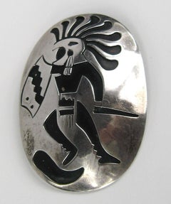 Taxco Pendant Brooch Mexican Sterling Silver Warrior
