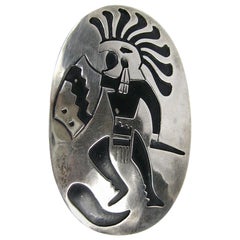 Taxco Pendant Brooch Mexican Sterling Silver Warrior 