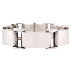 TAXCO Pulsera de eslabones "Pista de neumáticos" Retro Mexicana de Plata de Ley