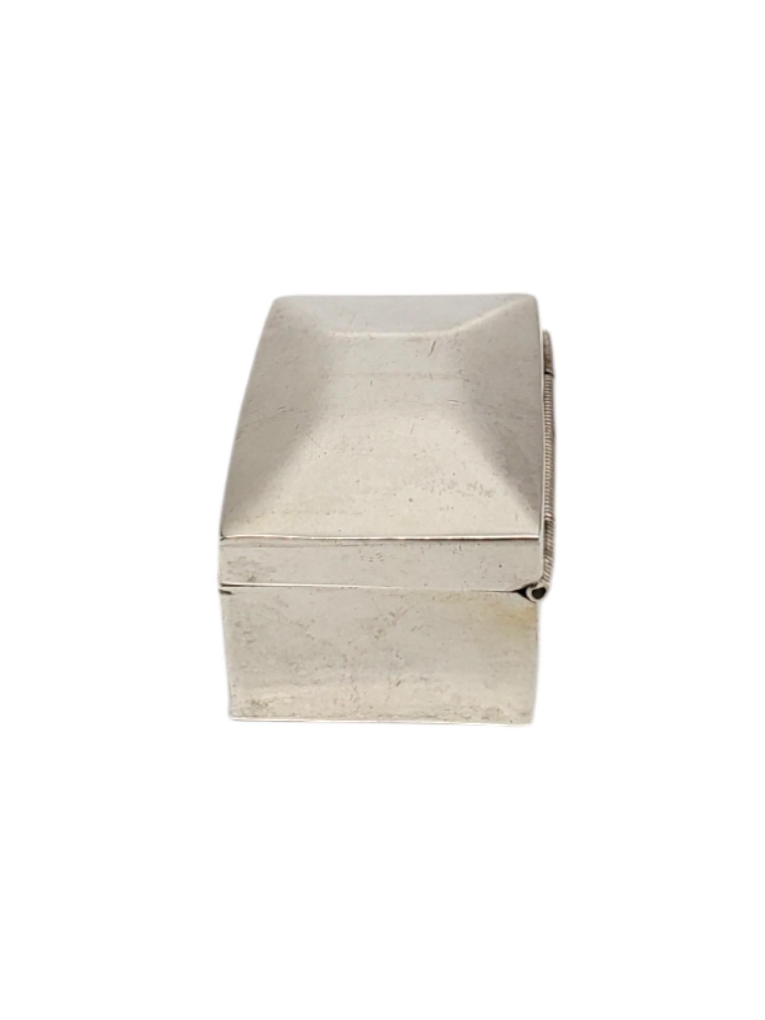 Taxco Sterling Silber mexikanischen rechteckige Box # 19681 Damen im Angebot