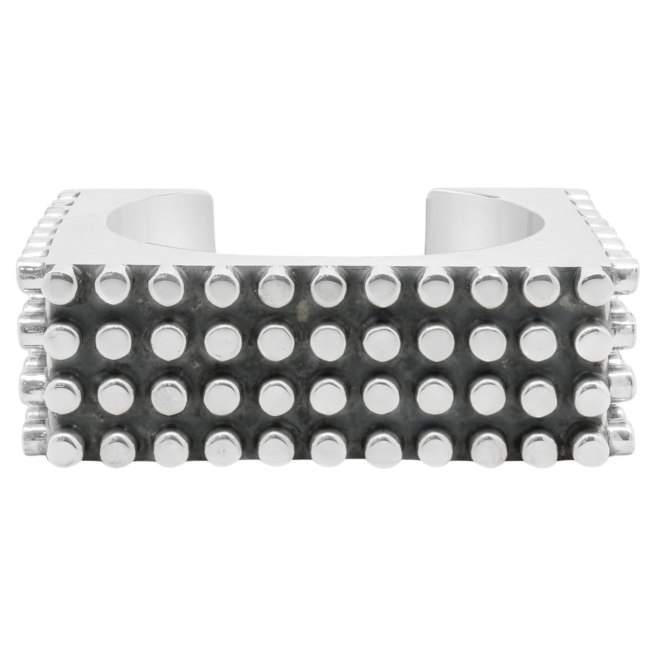 Taxco Sterling Silver Modern Geometric Style Bangle Bracelet