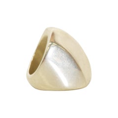 Taxco Sterling Silver Wide Band Ring Stylish Signet Mexican Modernism, 1970s