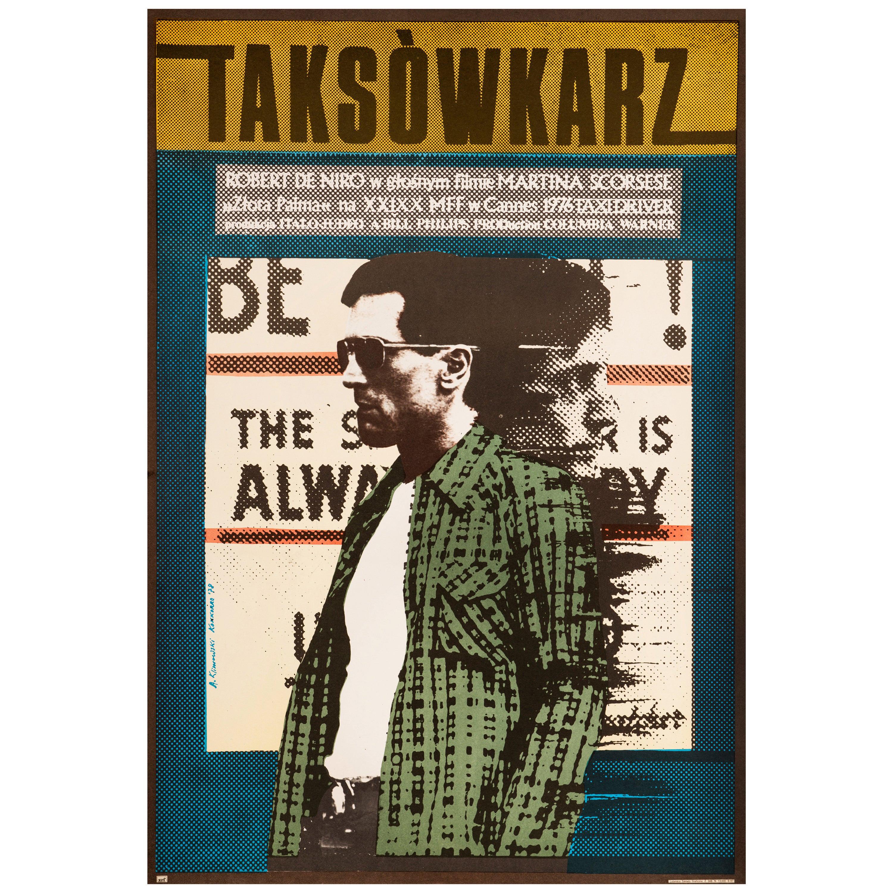 'Taxi Driver' Original Vintage Movie Poster by Andrzej Klimowski, Polish, 1978