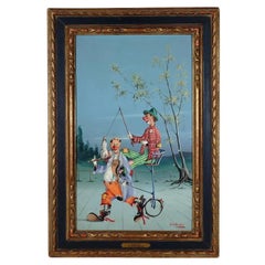 Taxi Pittura surrealista Clowns Firmata Alfano Dardari