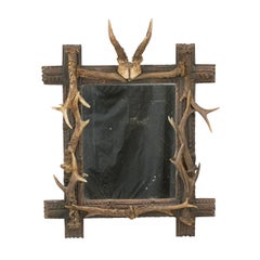 Antique Taxidermy Antler Mirror