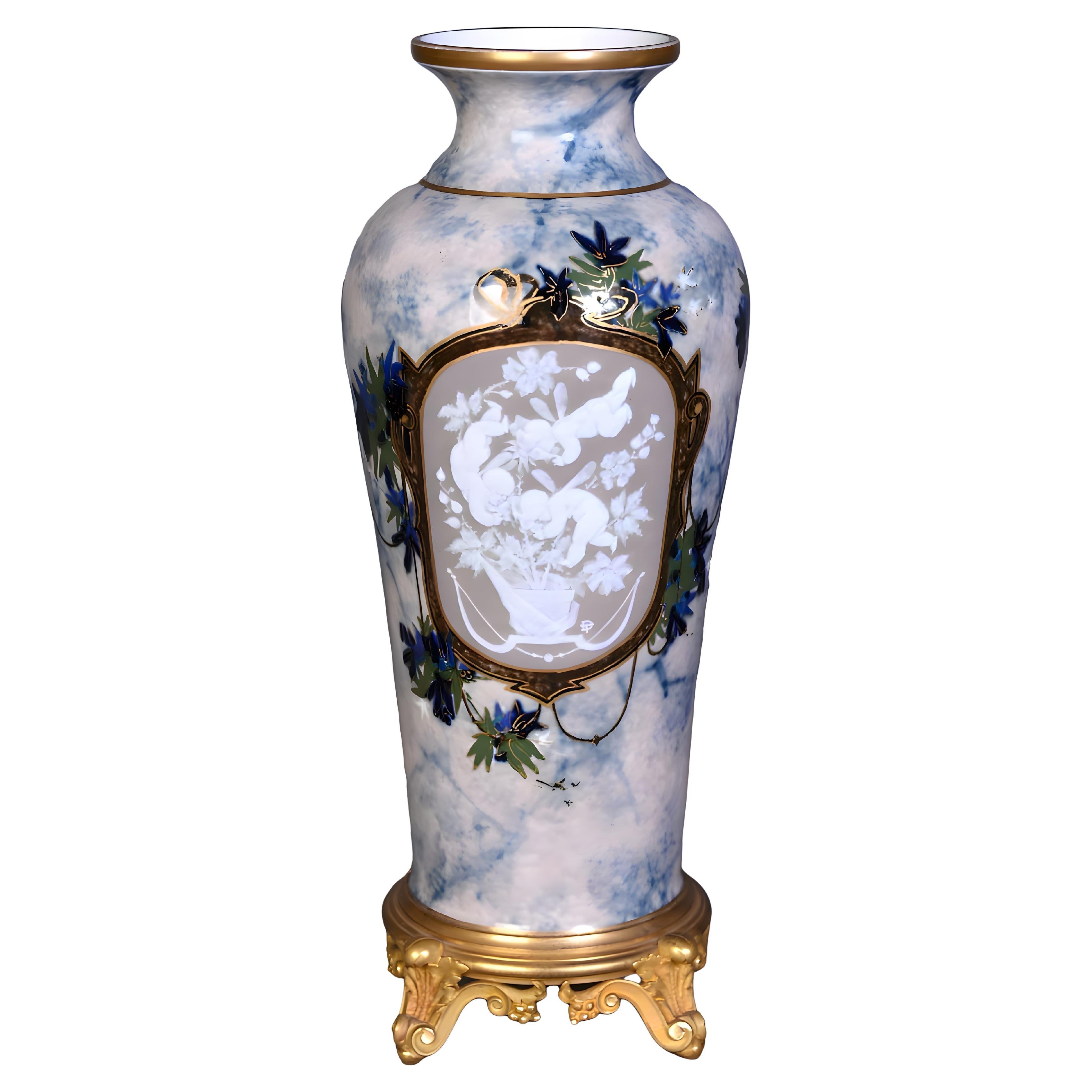 Taxile DOAT, large glazed porcelain vase from the Sèvres manufactory For Sale