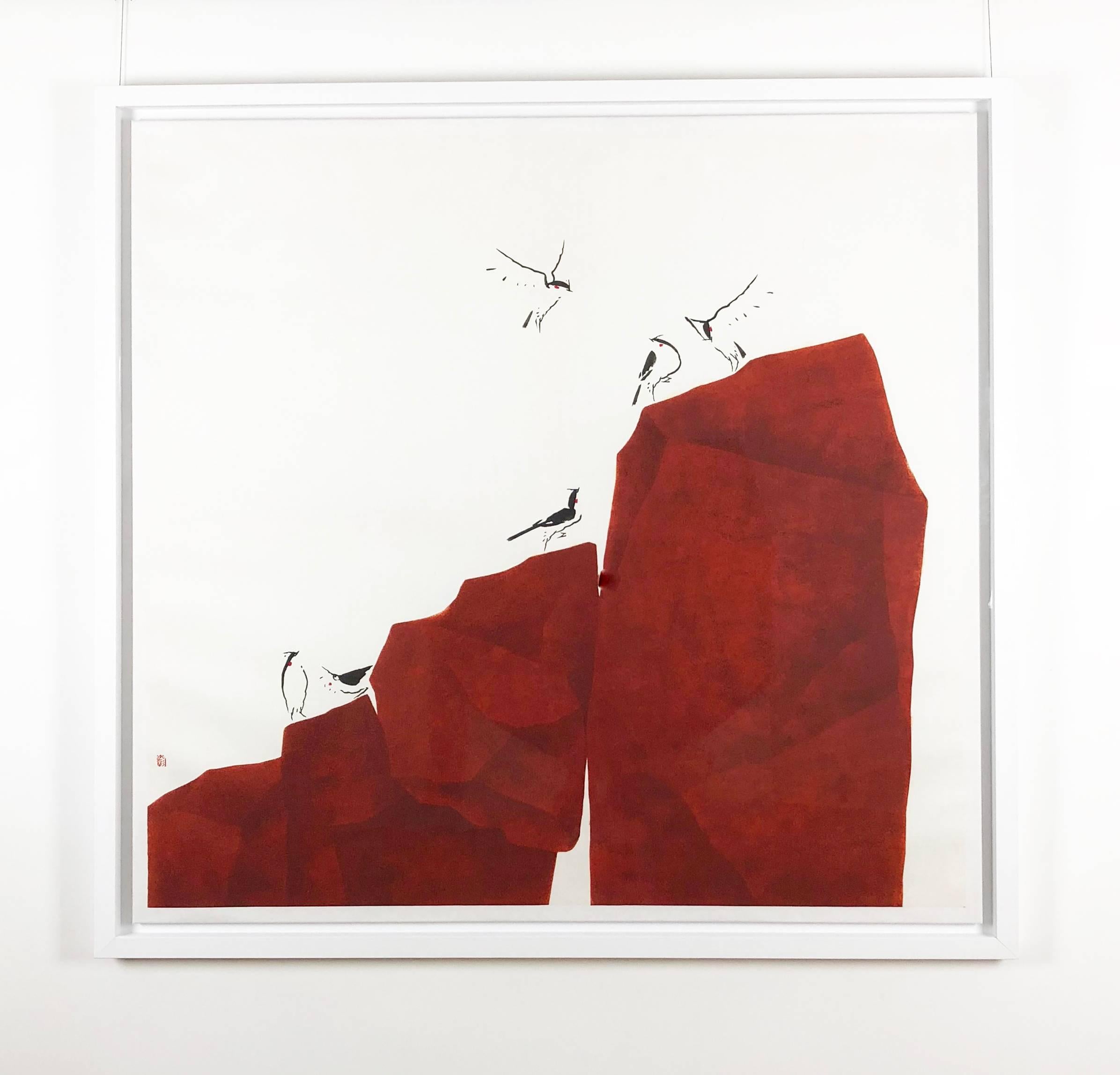 Crisp Air by Tay Bak Chiang, 2017

Chinese ink, pigment and colour on rice paper. Artist Signature on the front of the piece.

Bak Chiang paints subjects found in the nature of Singapore and Southeast Asia, such as heliconias, lotus ponds and rocks.