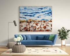 Large Abstract Surrealistic Landscape Painting "Blue Sky Beyond 15"