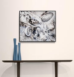 Black and White Abstract Oil Painting "Nest"