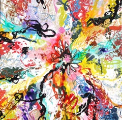 Colourful Abstract Painting "Atom Shimmer Anew 1"