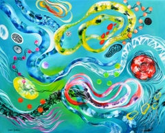 Peinture abstraite colorée « Suspendueanimation 1 »