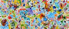 Large Abstract Enamel Painting "Garden of Magic Shimmer"