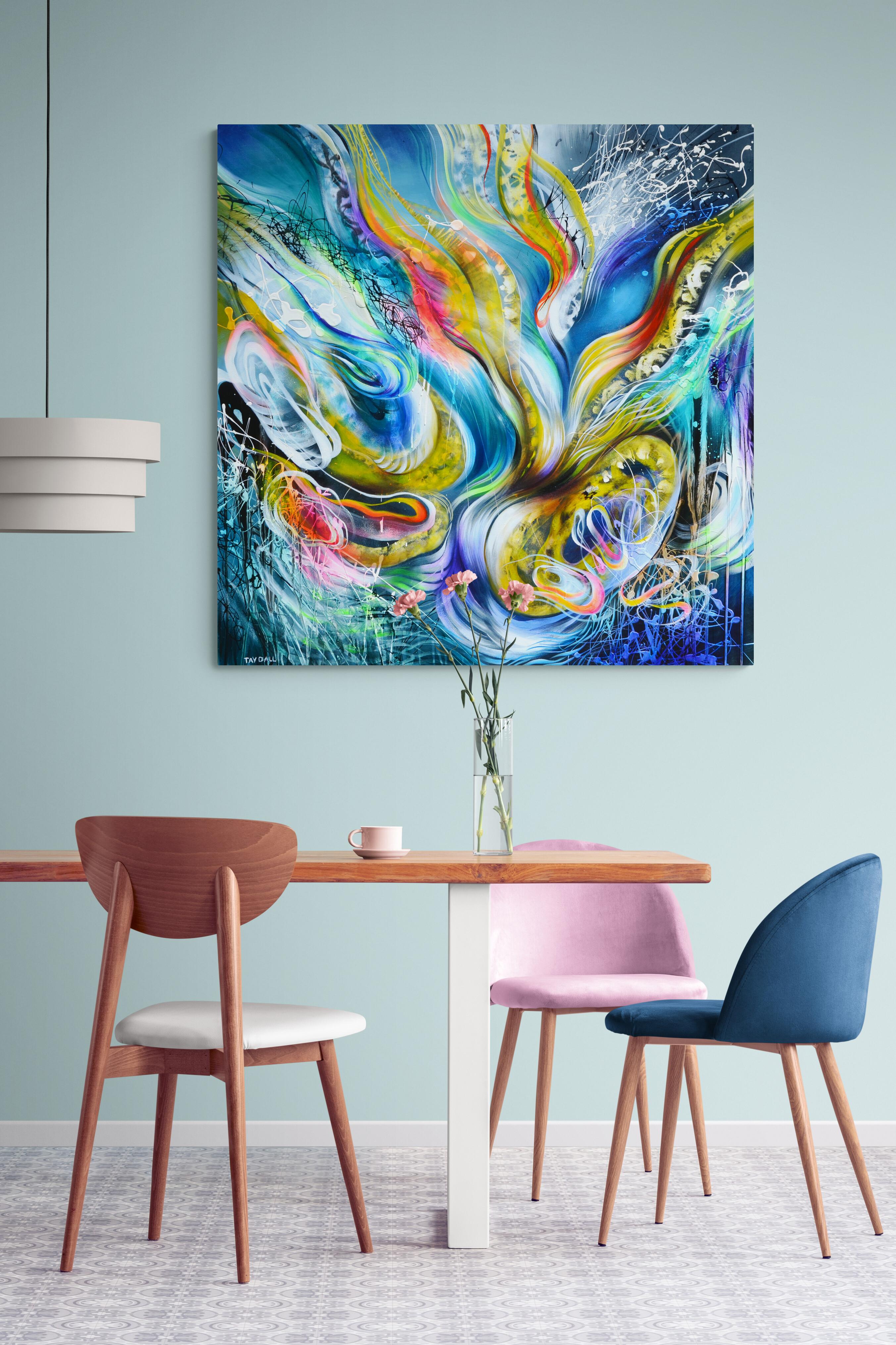 Pittura ad olio astratta di grandi dimensioni 