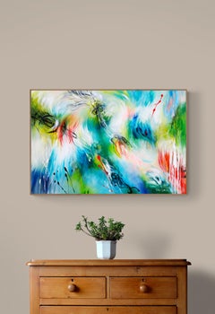 Quadro astratto di grandi dimensioni "Animazione sospesa colorata 2