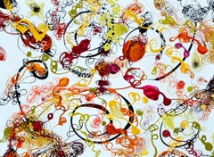 Large Abstract Painting "Fire Spiral"