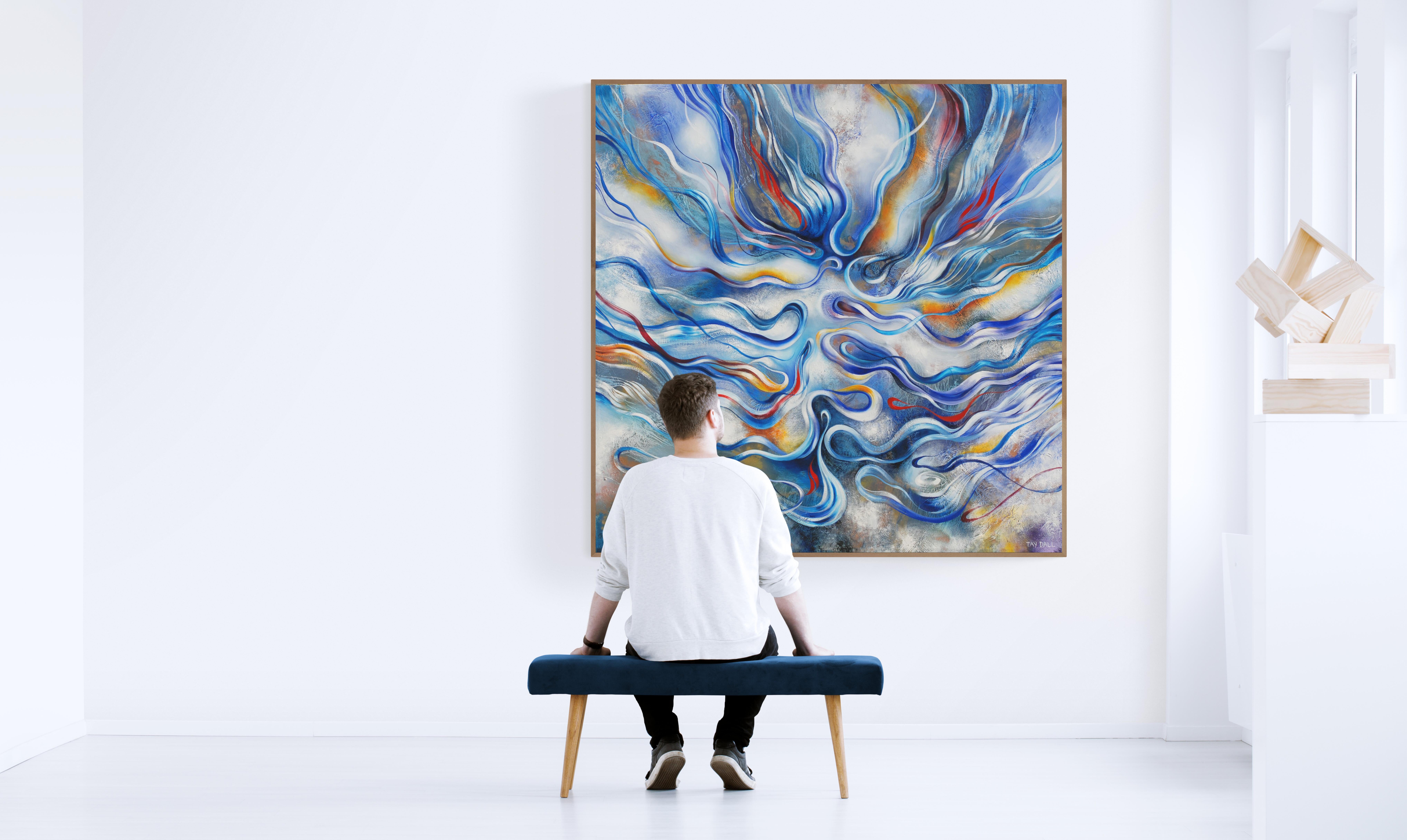 large blue abstract art