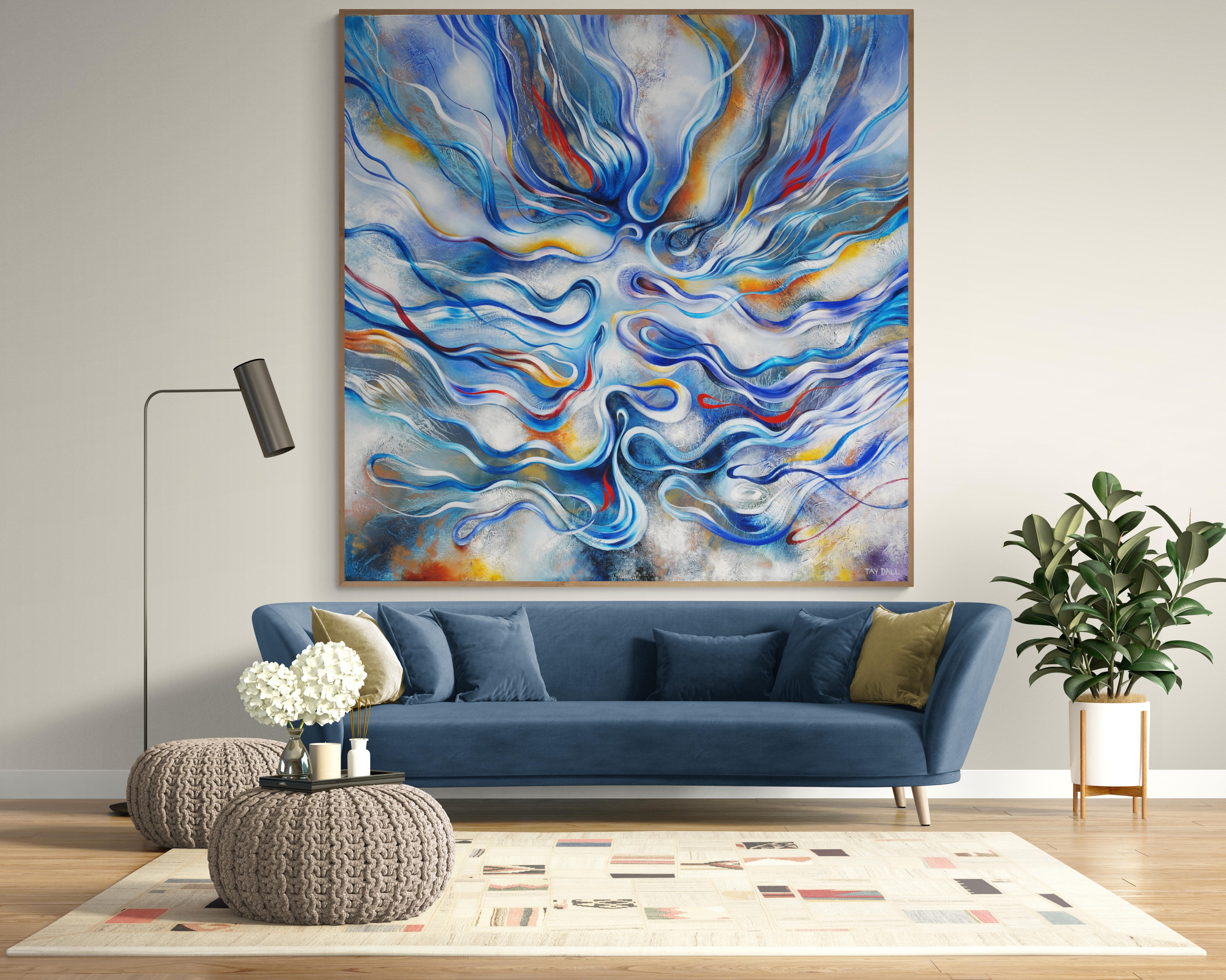 Large Blue Abstract Painting 