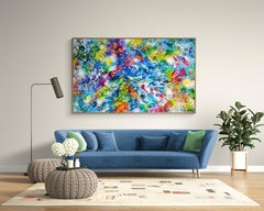 Quadro astratto colorato di grandi dimensioni "Diurnal Rhythm Flow" (Flusso ritmico diurno)