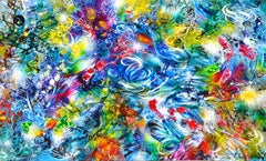 Large Colourful Abstract Painting "Diurnal Rhythm Flow"
