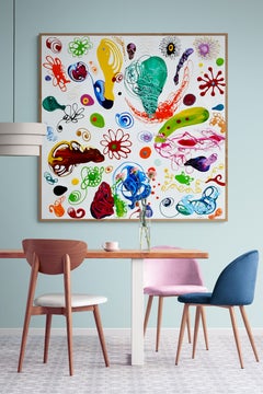 Large Colourful Abstract Painting "New Atom Shimmer 1"