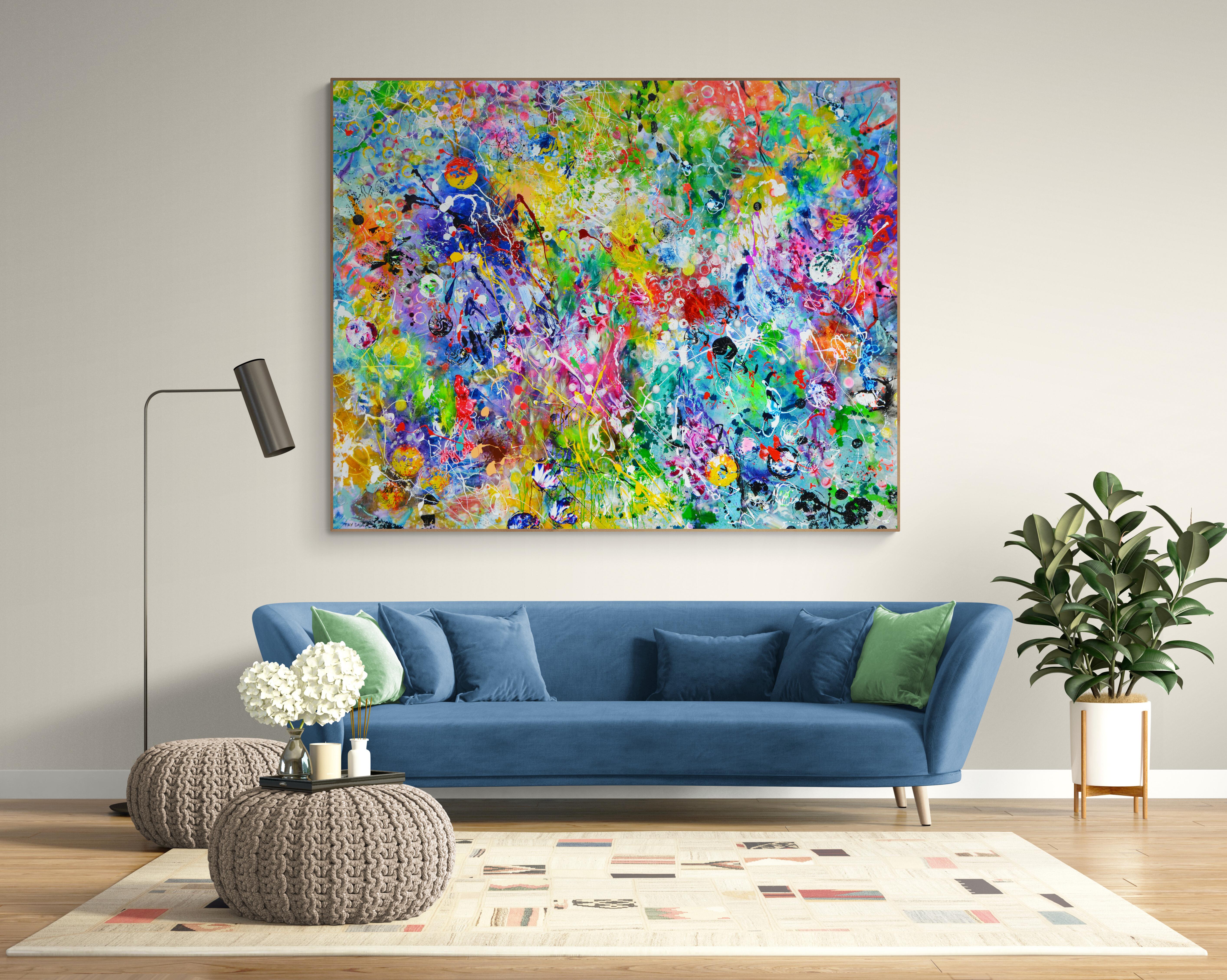 Large Colourful Abstract Painting 
