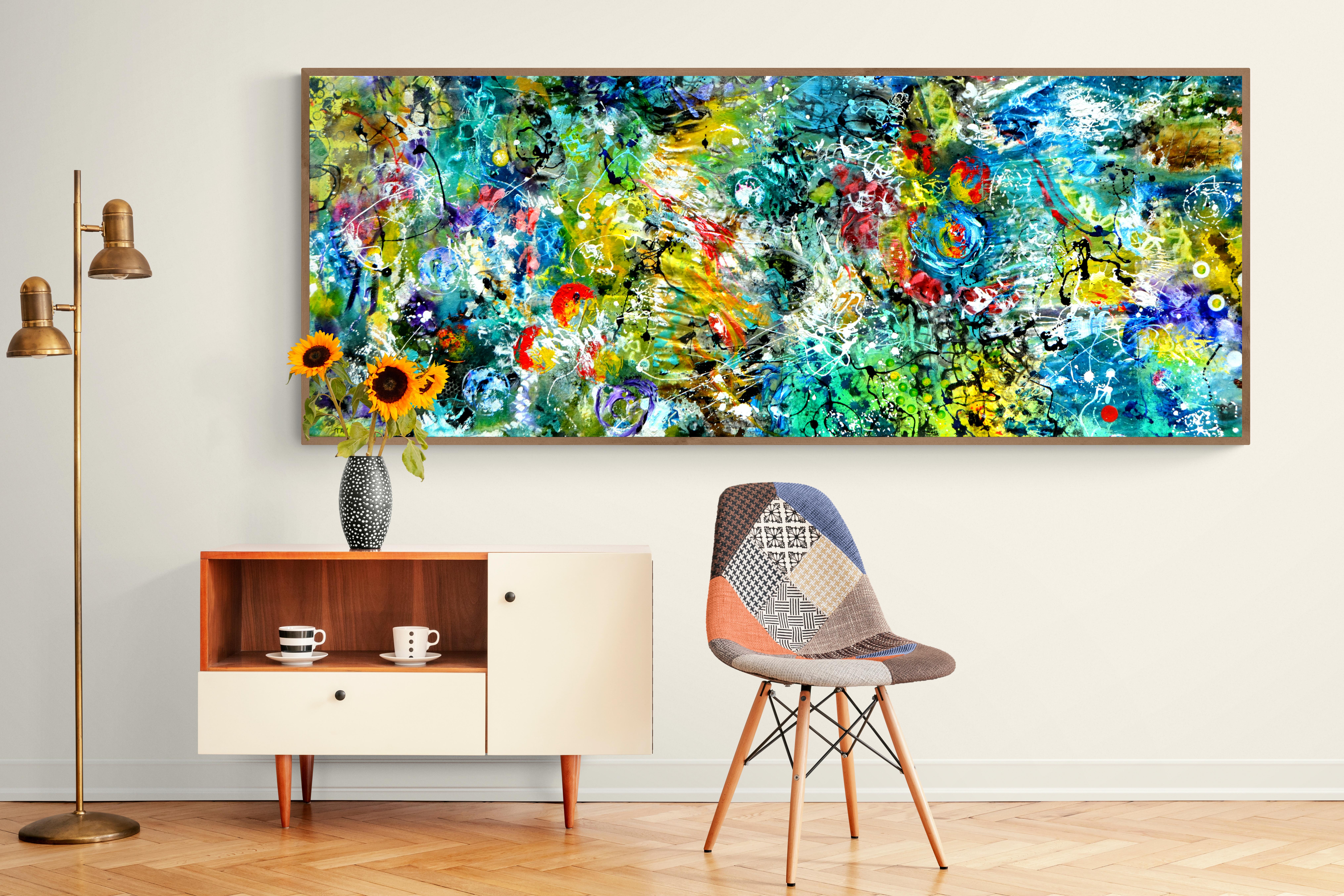 Large Colourful Abstract Painting 