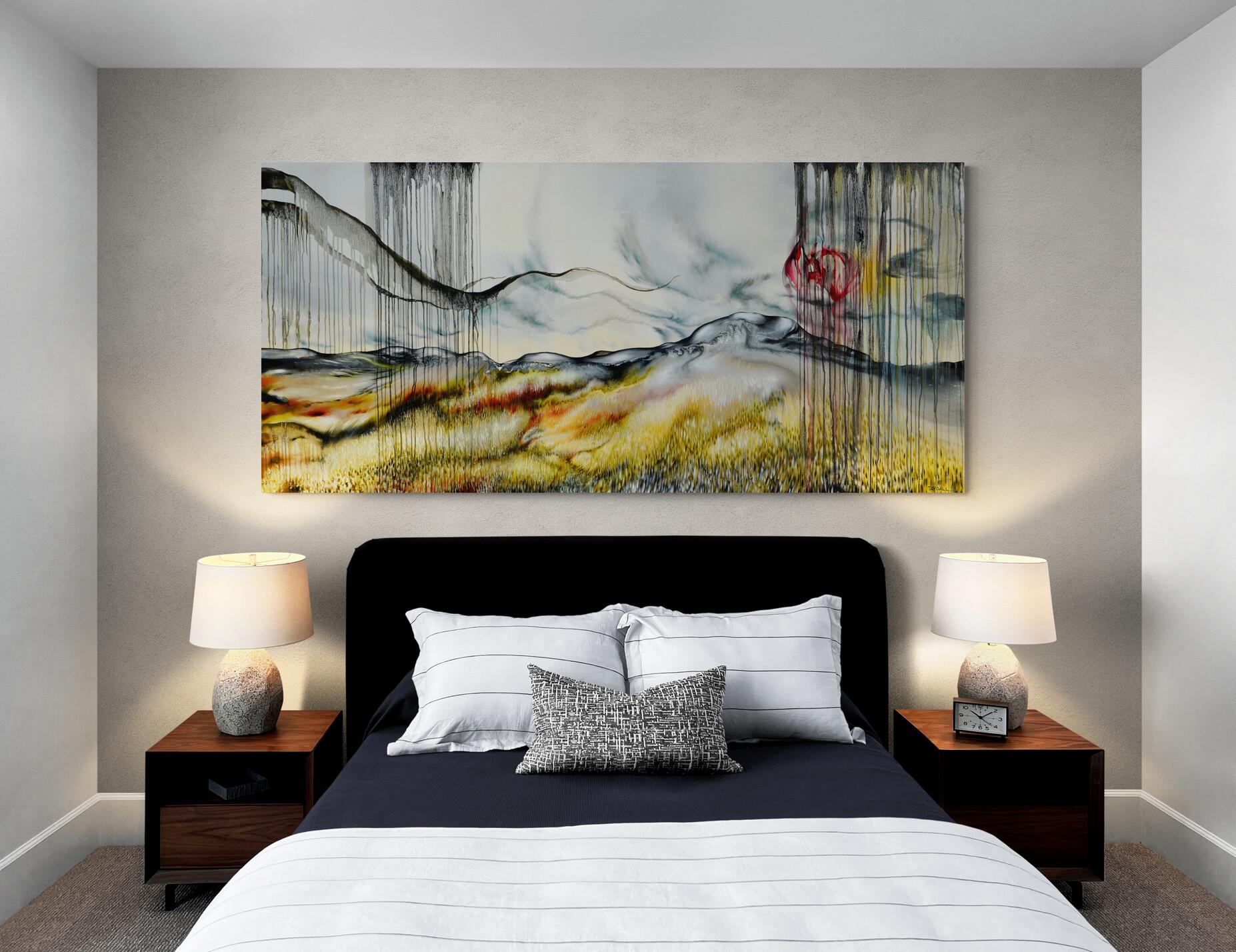 Large Surrealistic Abstract Landscape Painting 