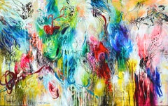 Large Vivid Abstract Painting "Overcoming Colourful 3"