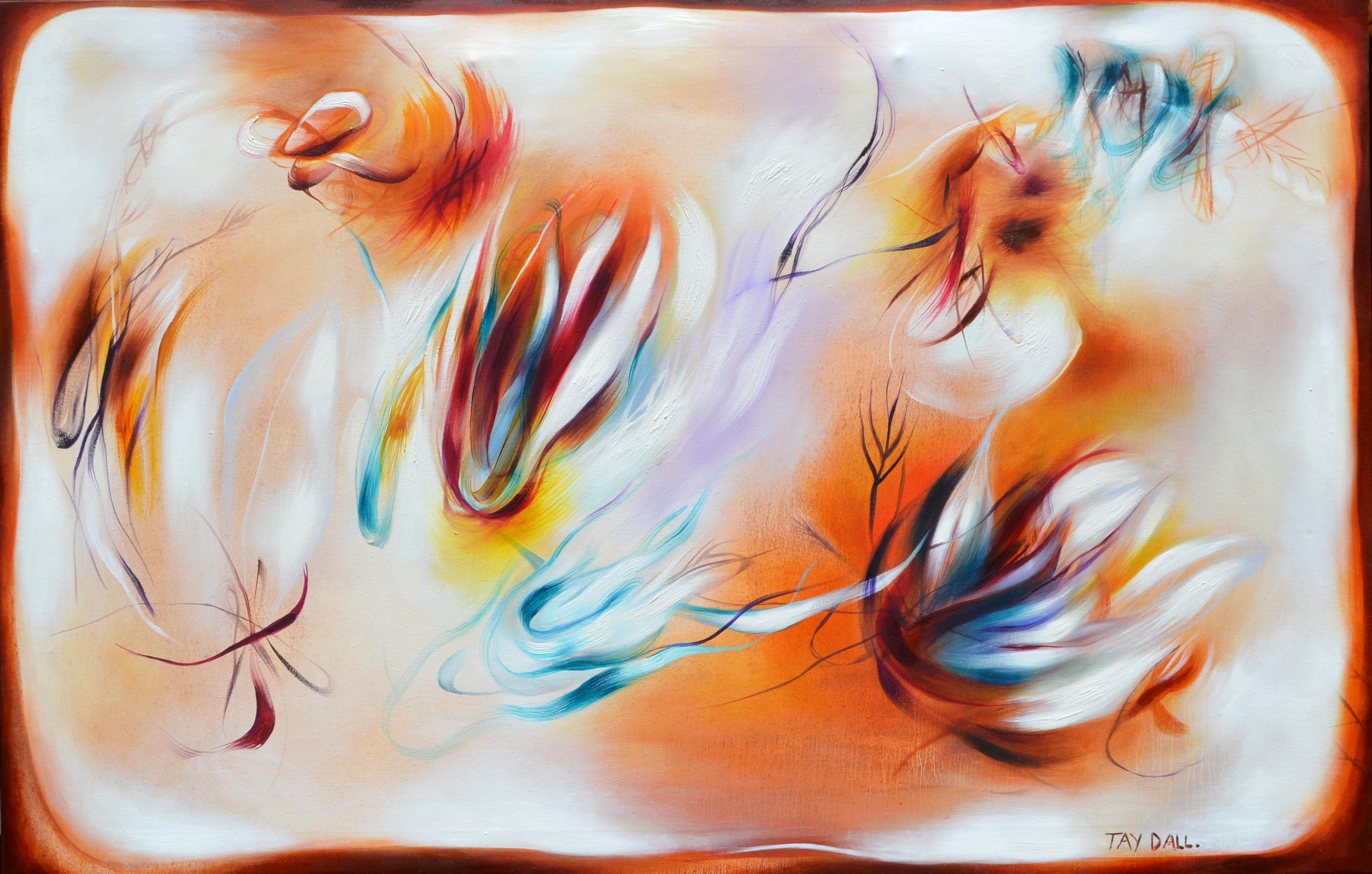 Sienna Surreal Abstract Painting "Growing Harvest"